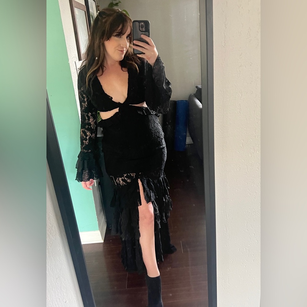 Dolls Kill Black Lace Maxi Dress